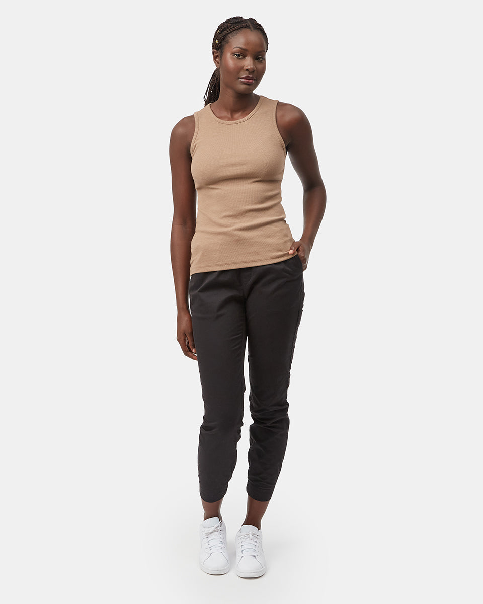 Rib High Neck Tank