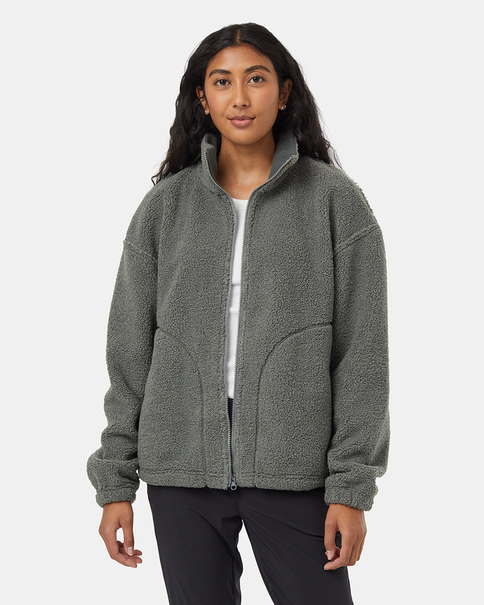 Recycled Boucle Reversible Full Zip