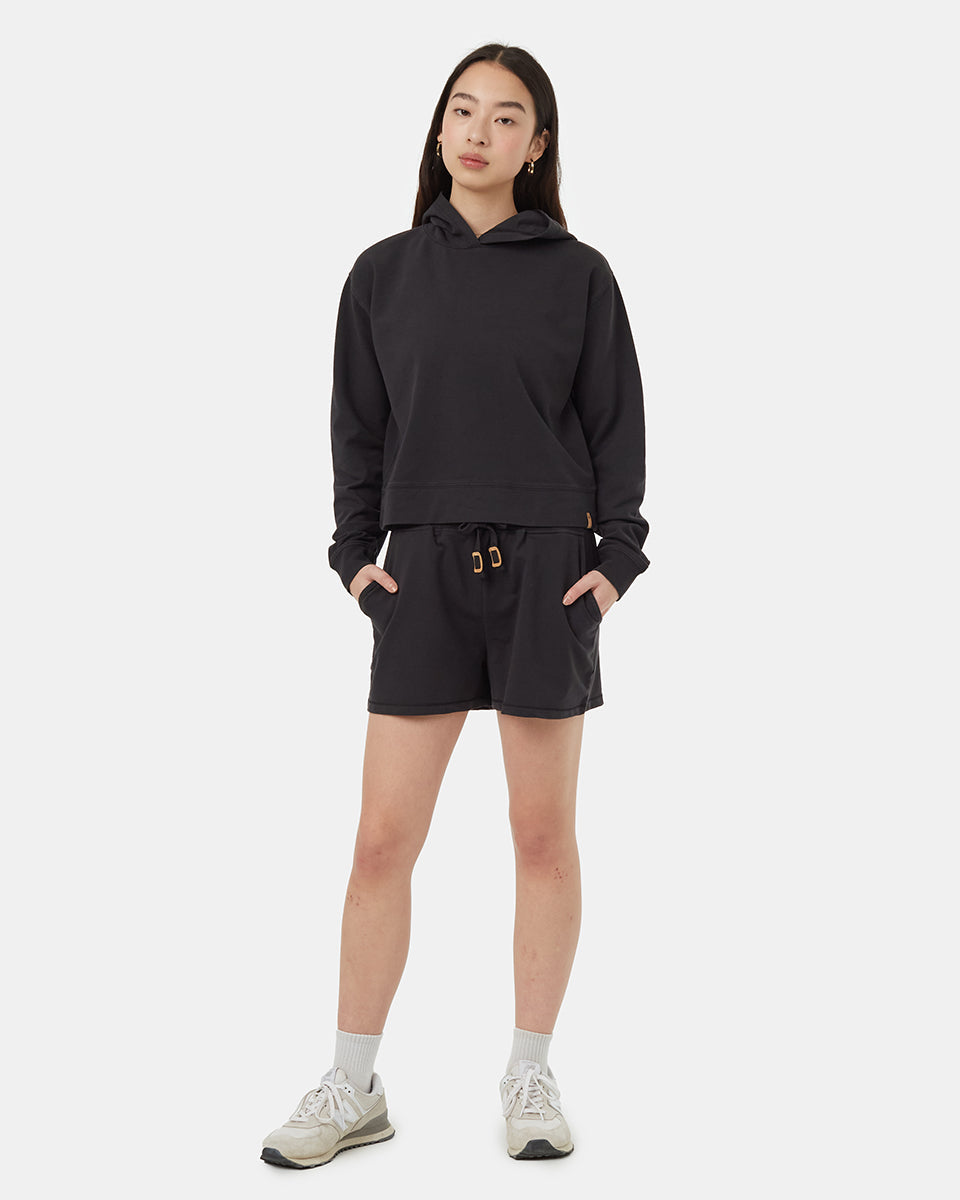 French Terry Cropped Hoodie
