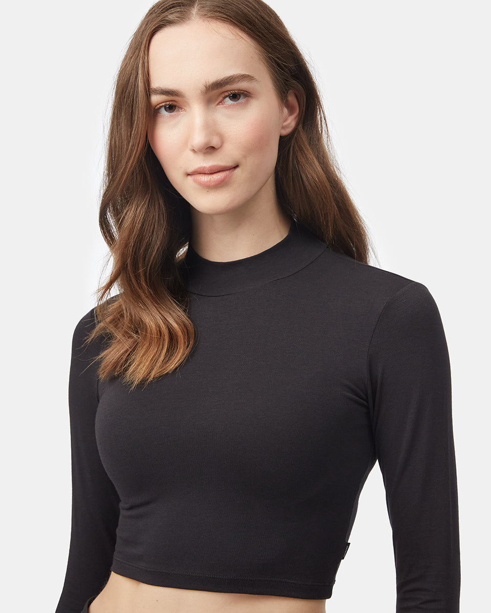 Mockneck Longsleeve Crop