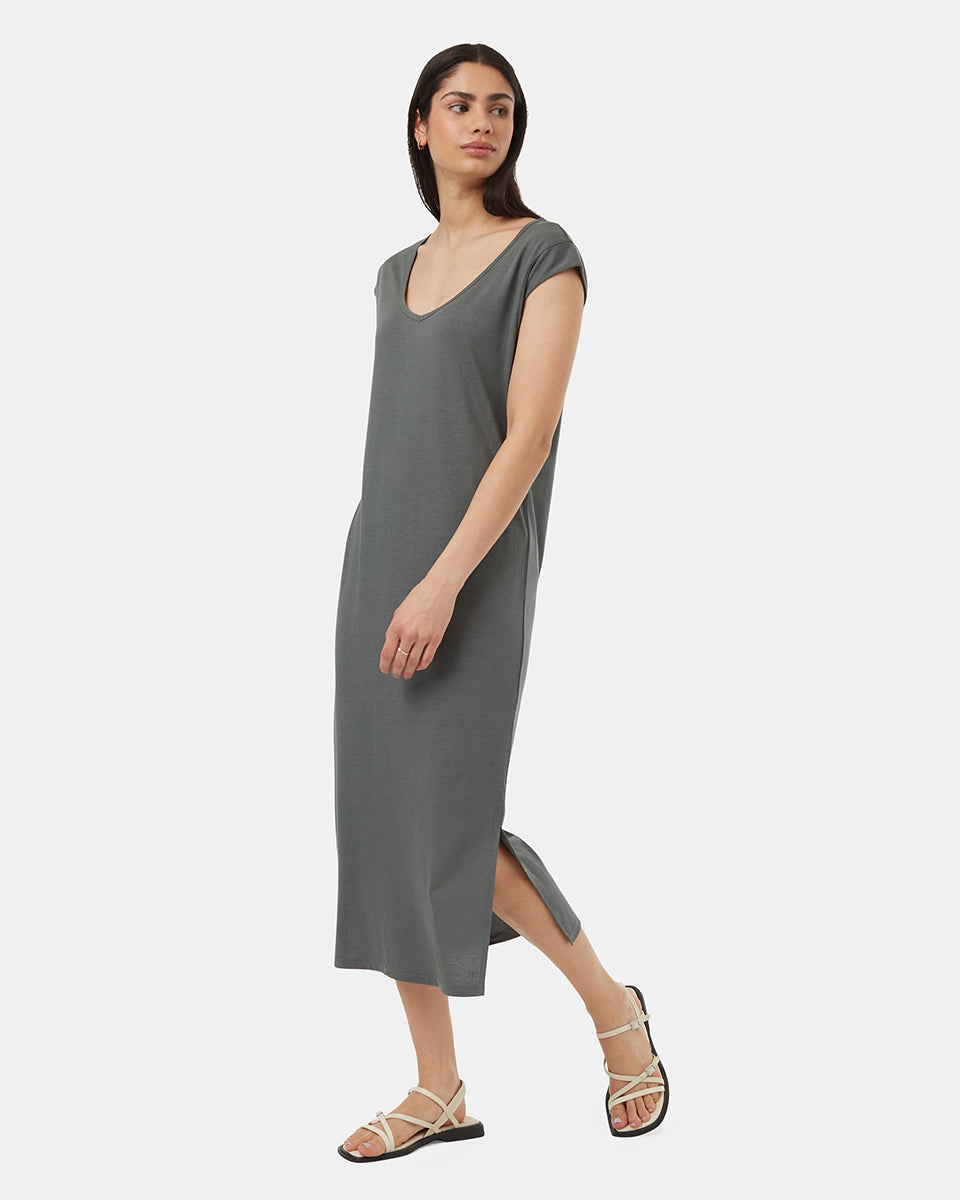 TreeBlend V-Neck Midi Dress