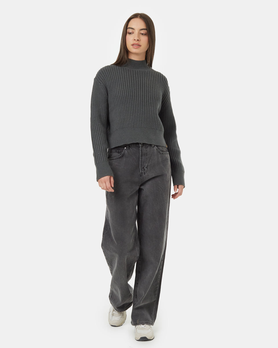Highline Rib Cropped Mock Neck