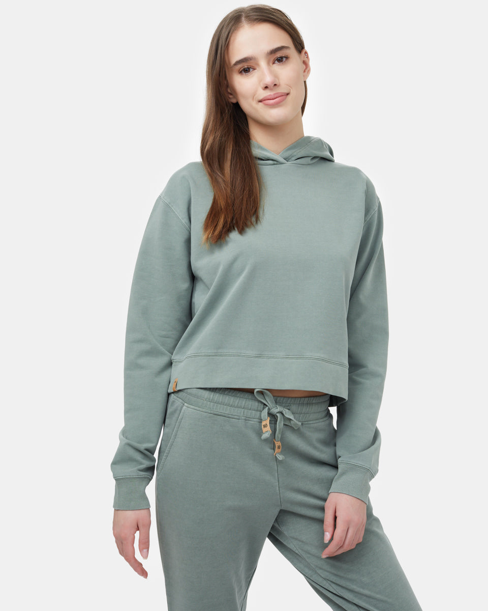 French Terry Cropped Hoodie