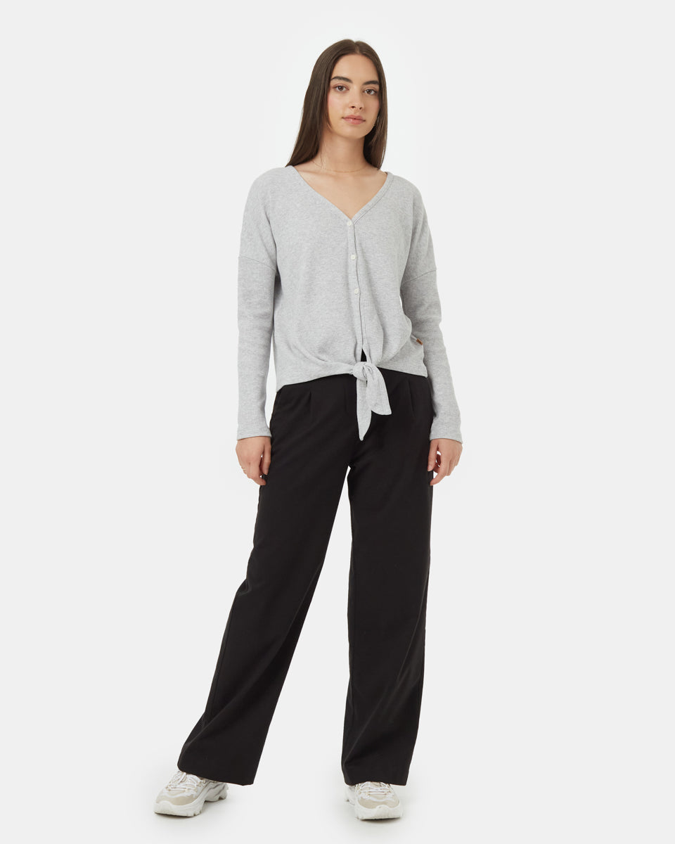 Treewaffle Tie Front Top