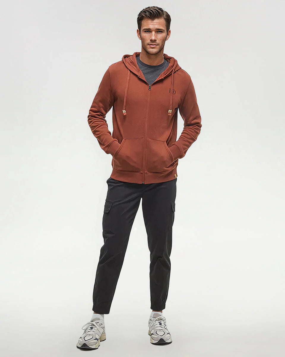 Woodblock Ten Zip Hoodie