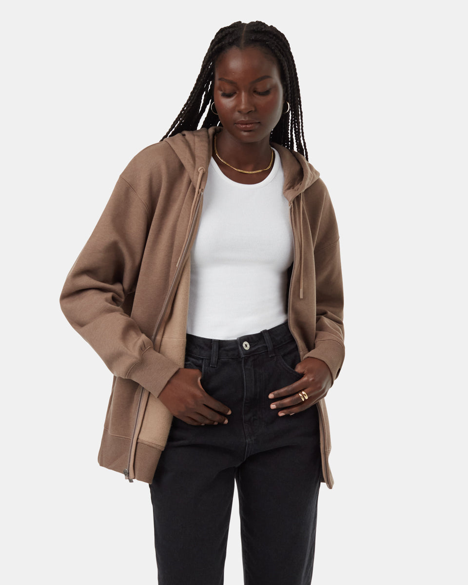 Tree Species Oversized Zip Hoodie