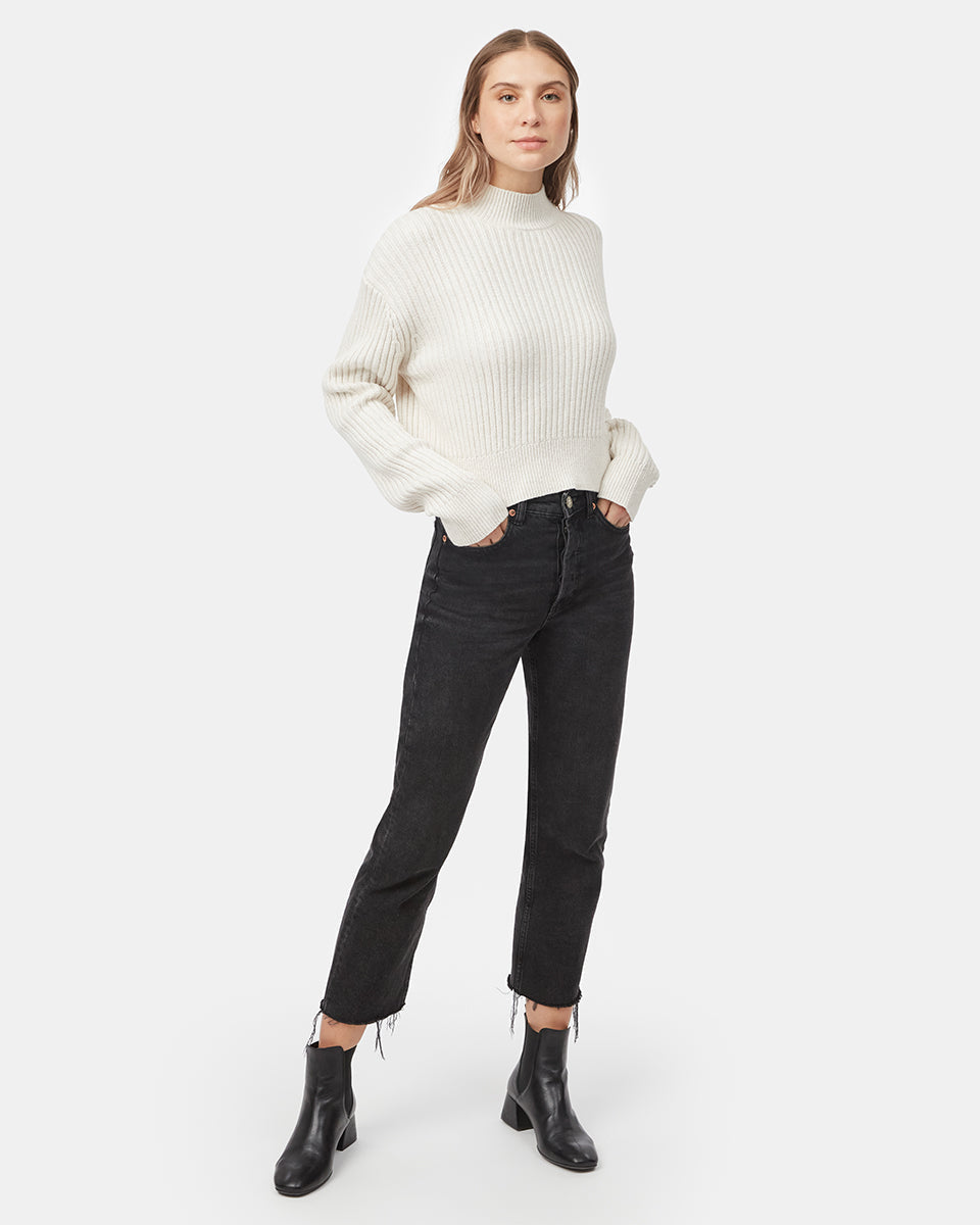 Highline Rib Cropped Mock Neck