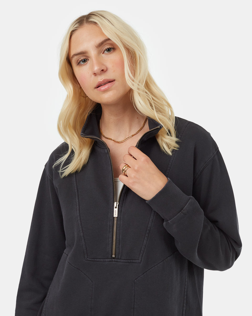 Organic Cotton French Terry Half Zip