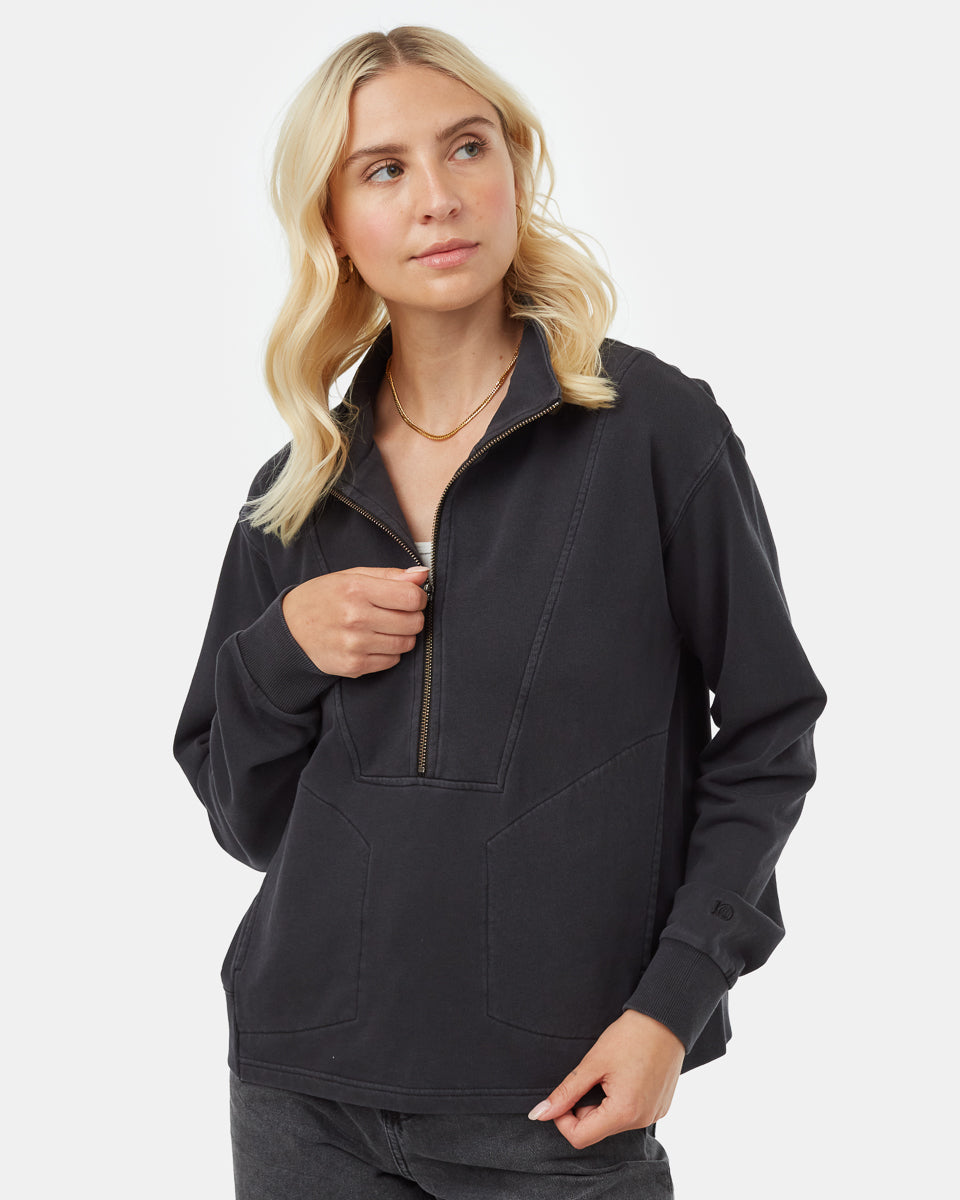 Organic Cotton French Terry Half Zip