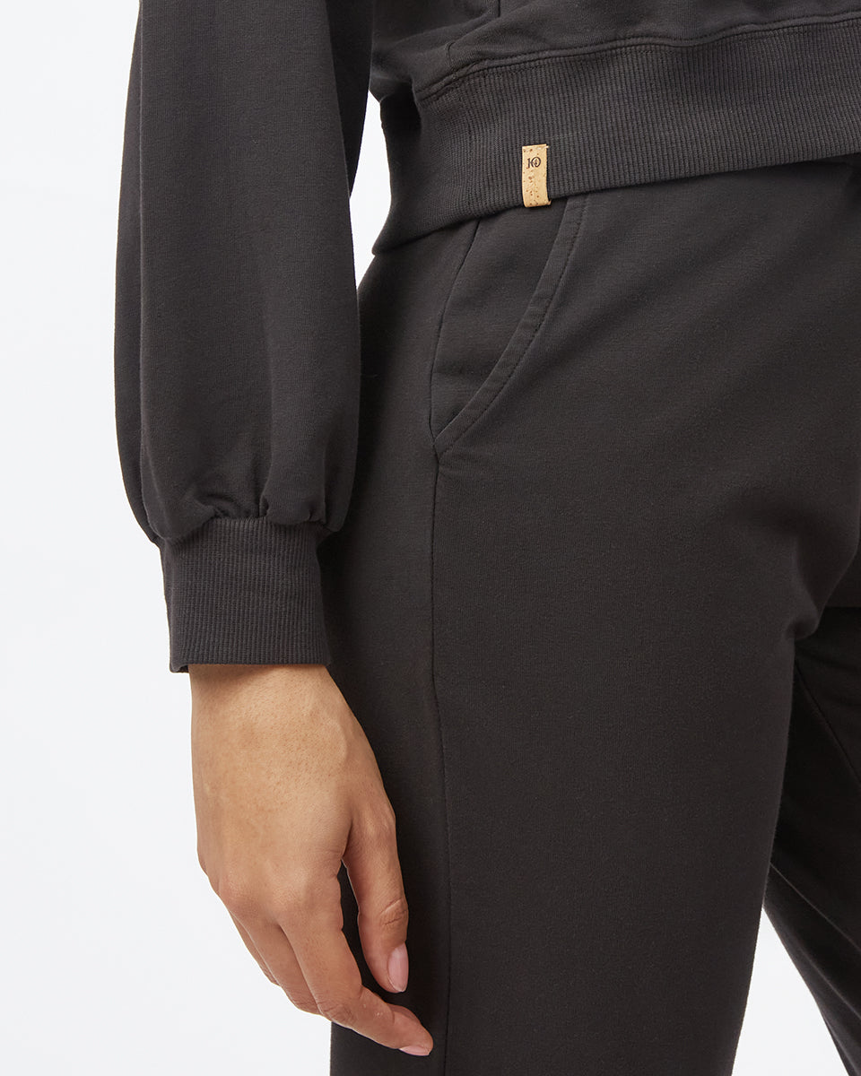French Terry V-Neck Balloon Sleeve