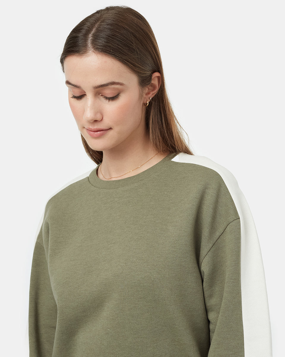 Blocked Sleeve Stripe Crew